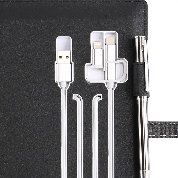 
planner diary notebook with power bank and usb flash drive 