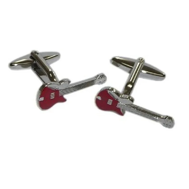 Hot Selling Cute Guitar Shape Custom Make Bulk Cufflinks With Factory Price