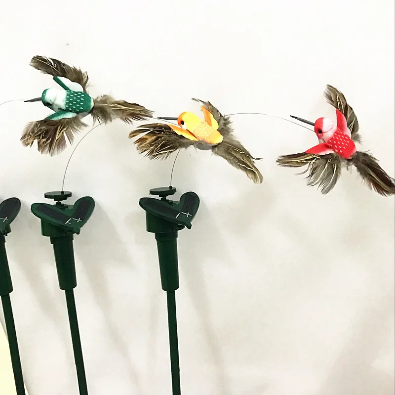 creative movable garden solar energy hummingbird Garden ornament