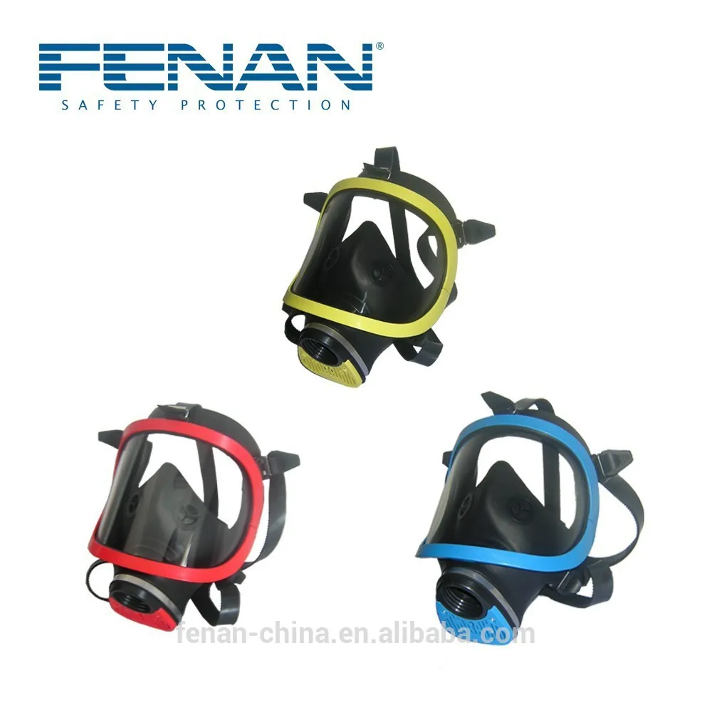 Wholesale Custom Reusable Double Filter Chemical Full  Face Gas Mask Safety Fireman Gas Mask