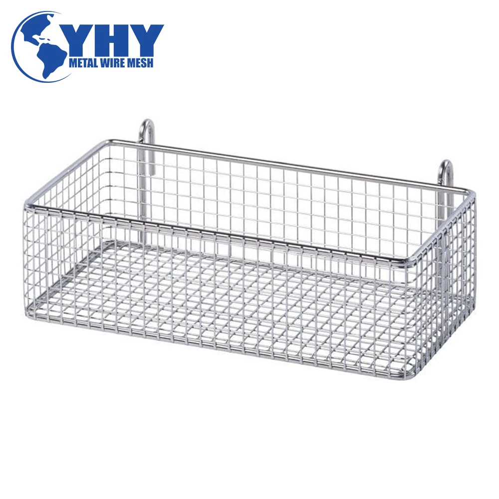 shallow stainless steel  wire mesh basket