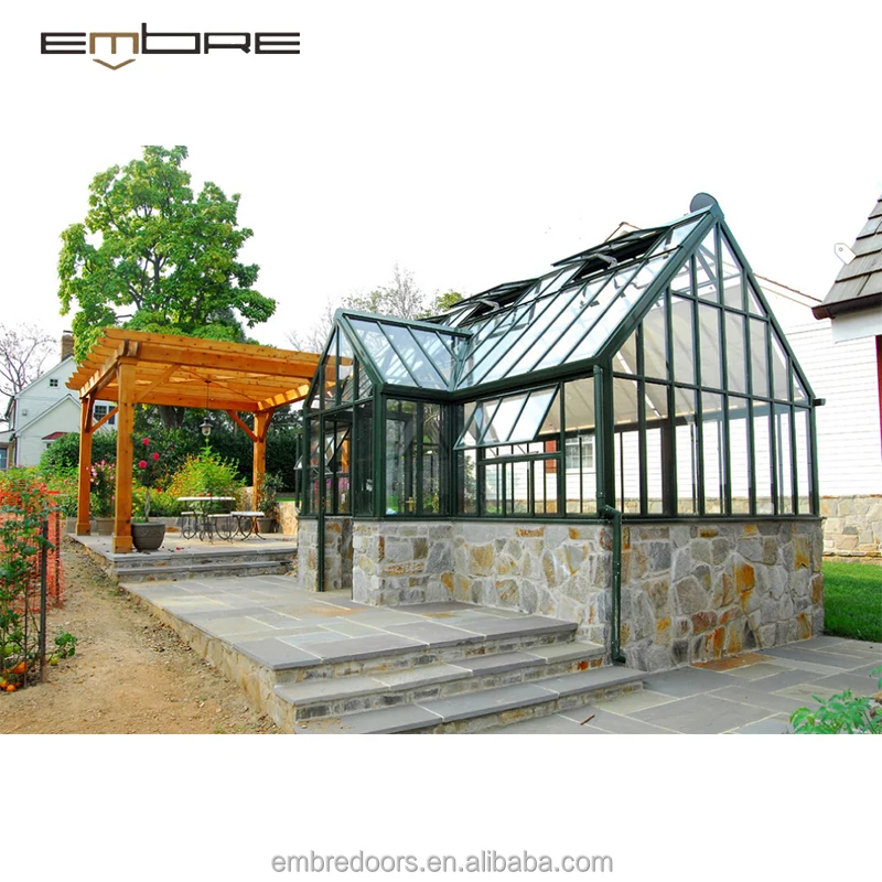 Aluminium frame glass house for pool glasshouse