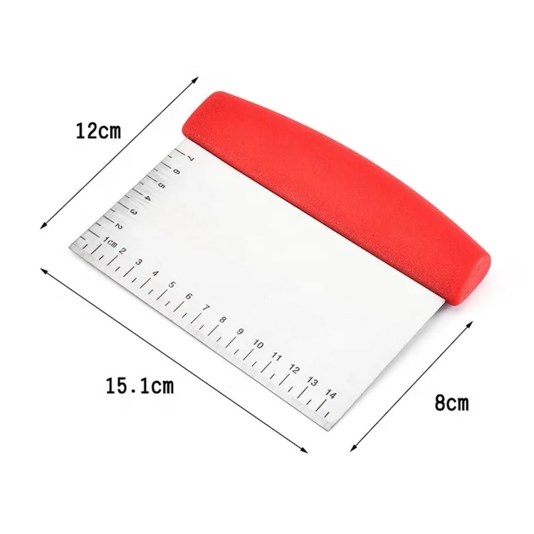 Dual Measurement Scale Stainless Steel Bench Scraper Chopper Cutter SW-BA99B