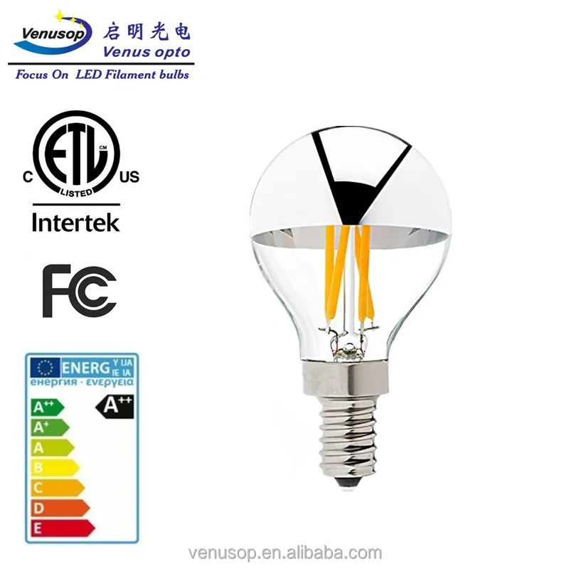 G45 / G14 4 Вт-Светодиодная лампа накаливания с серебряным наконечником