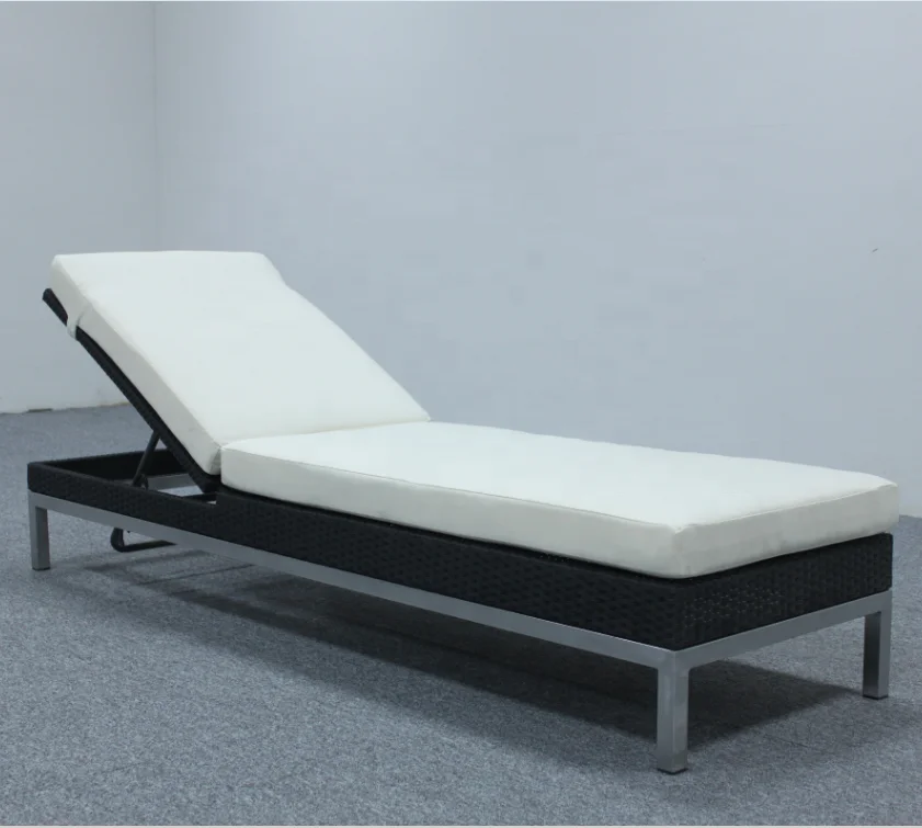 
Poly Rattan Sunbed / PE plastic Wicker Sun Lounger with cushion 