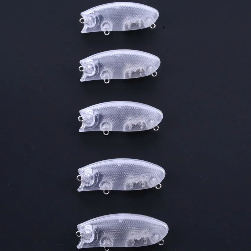 5PCS 9.8cm 6g Blank Lures Transparent Unpainted Whopper Popper Fishing Lures