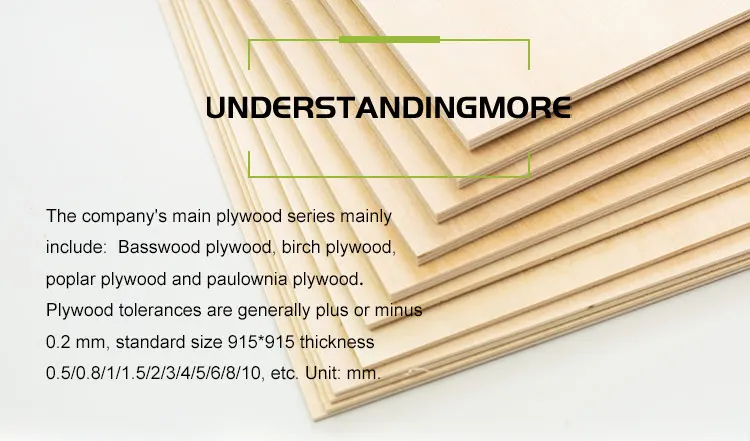 Best quality Cheap price  basswood plywood 1.5MM 2MM 3MM 4MM  thickness A3size /A4size