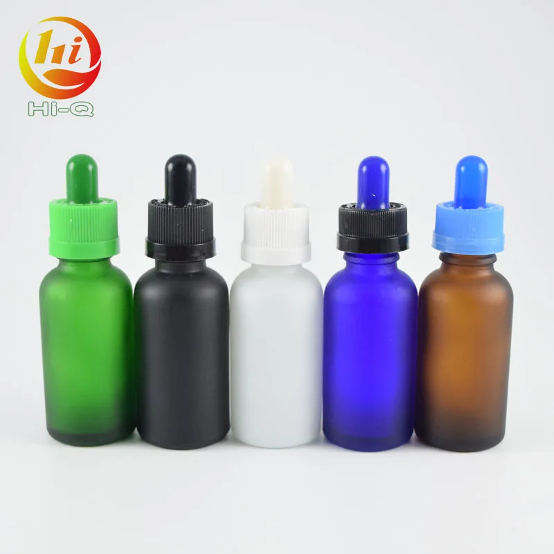 colored 30ml blue green amber black white 1 oz glass essential oil dropper bottle frosted glass bottle 30 ml