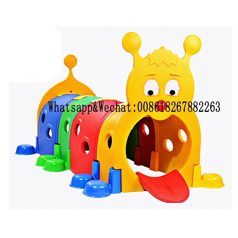 Indoor Kids Animal Plastic Play Tunnel Slide For Sale