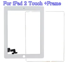 White For iPad 2 Touch Screen Digitizer Glass + Middle Bezel Frame + Free Opening Tools + 3M Adhesive With Tracking Code