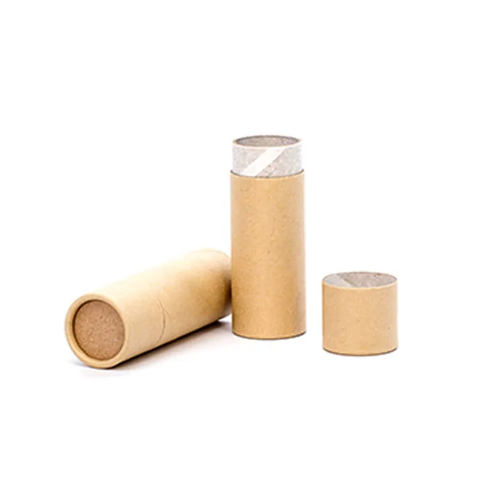 Biodegradable paper 1.5oz 2.5oz 5oz kraft cardboard deodorant lip push up lip balm paper tube
