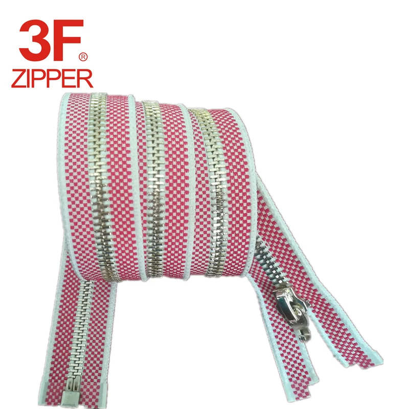 Fashion #5 metal fancy zipper light gold thickness colorful tape