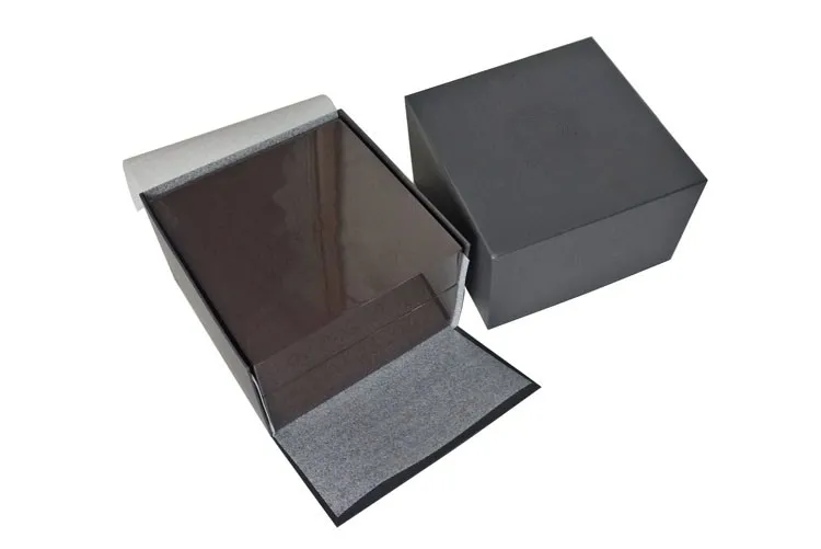 Luxury custom piano black glossy lacquer MDF wooden watch gift box for watch packaging