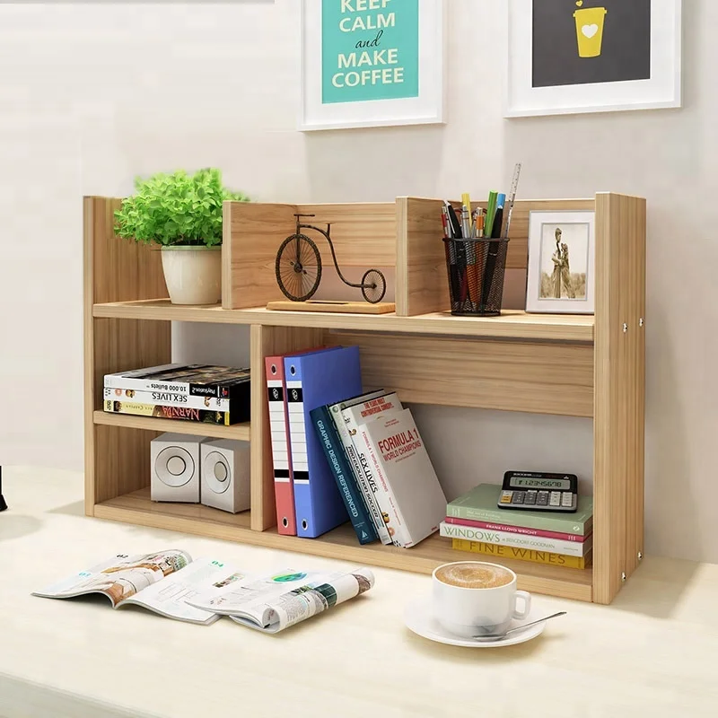 
DIY Pattern movable livingroom Desktop decoration kids book shelf grid wood Bookshelf 