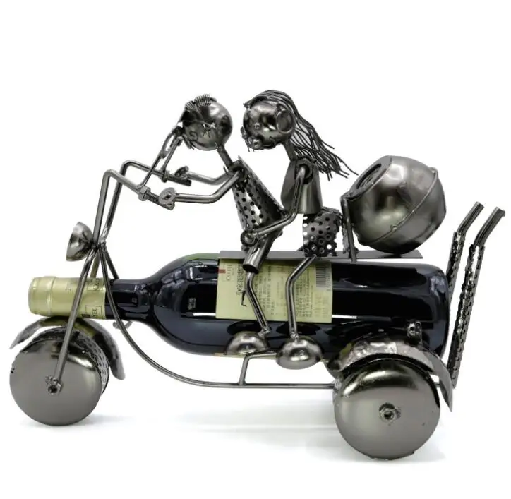 Mettle Metal Wire Art Motorcycle Shape Wine Rack Holder Storage Rack For Promotion Gift