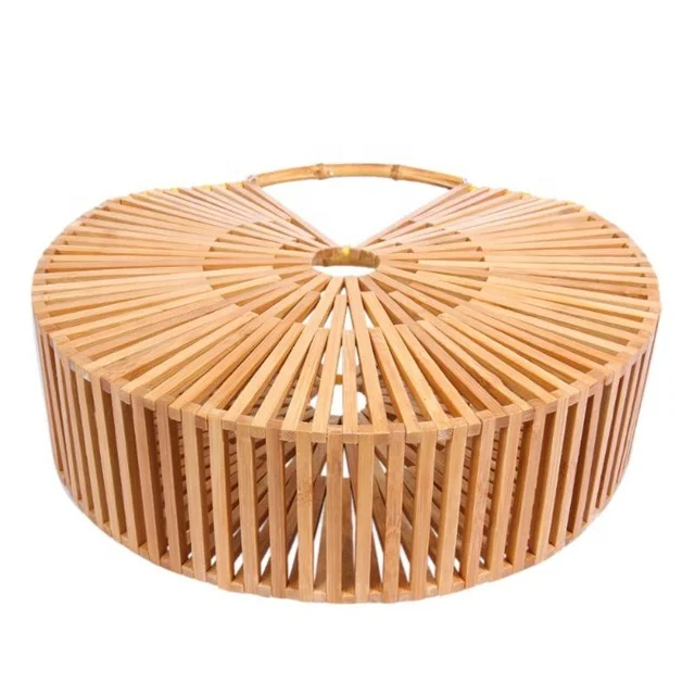 Factory Wholesale  Price Ins Popular Handmade Bamboo Bag Purse Women Fashion Bamboo Tote Bag Ladies Rattan Beach  Clutch Handbag