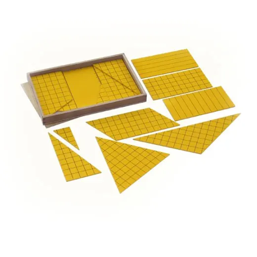 Wooden Montessori Math Learning Mathematics Teaching Aids Educational Toys for Kids Yellow Triangles for Area