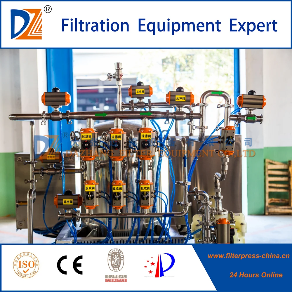 Filter Press Candle Filter Machine DZ Stainless Steel Water Treatment for Oil Food Industrial Filtration ISO9001;CE Plc,engine
