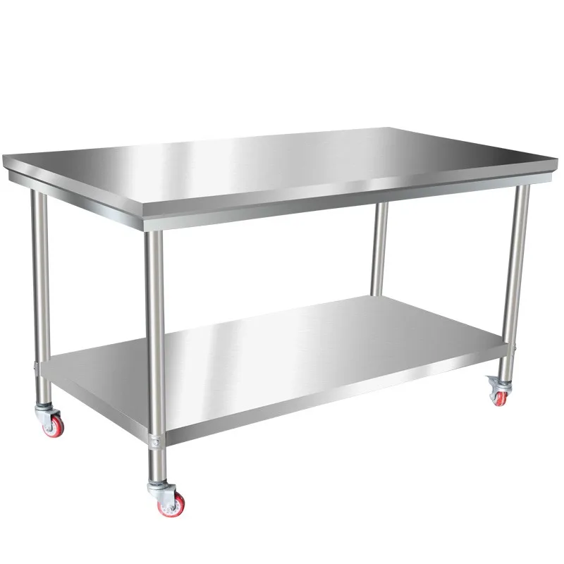 High Quality  Manufacturers Stainless Steel Work Table With Wheel