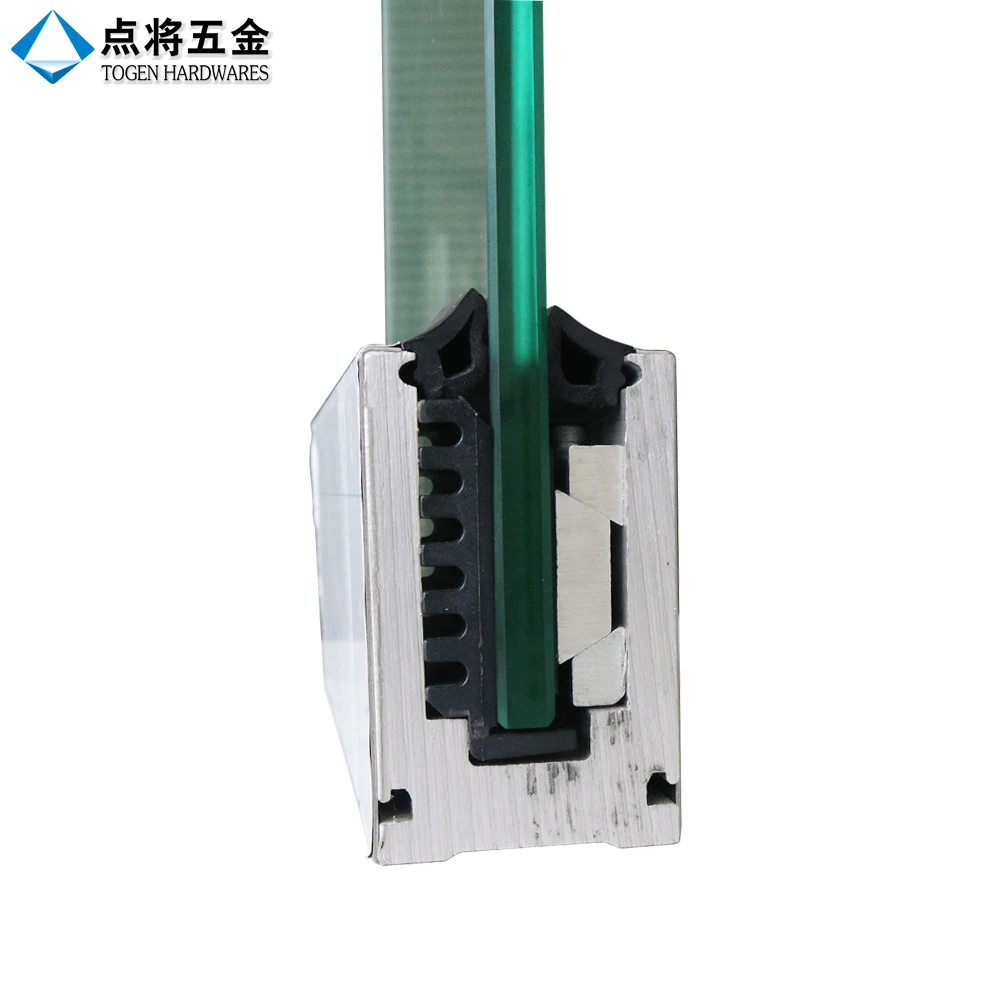 Glass Balustrade Railing Support Aluminum extrusion U Channel Base Shoes Balcony Glass Railing