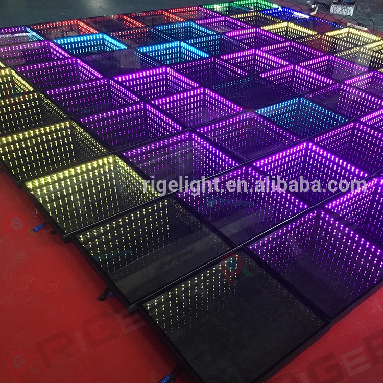 500x500mm nightclub Disco Deep Tunnel 3D Infinity used Led Flooring led dance floor for sale