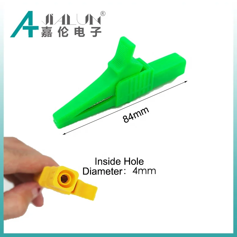 JIALUN Safety Alligator Clip To 4MM Banana Plug High Voltage Dolphin Test Alligator Clip