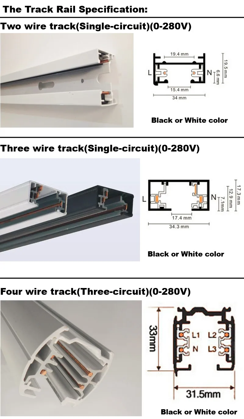 2020 Led Track Rail 1m 3 Wire Lighting Fixture Connnector 2020 Led Track Rail 1m 3 Wire