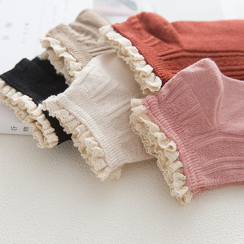 
Up-grade Wholesale Bamboo socks soft women Lace Ankle socks 