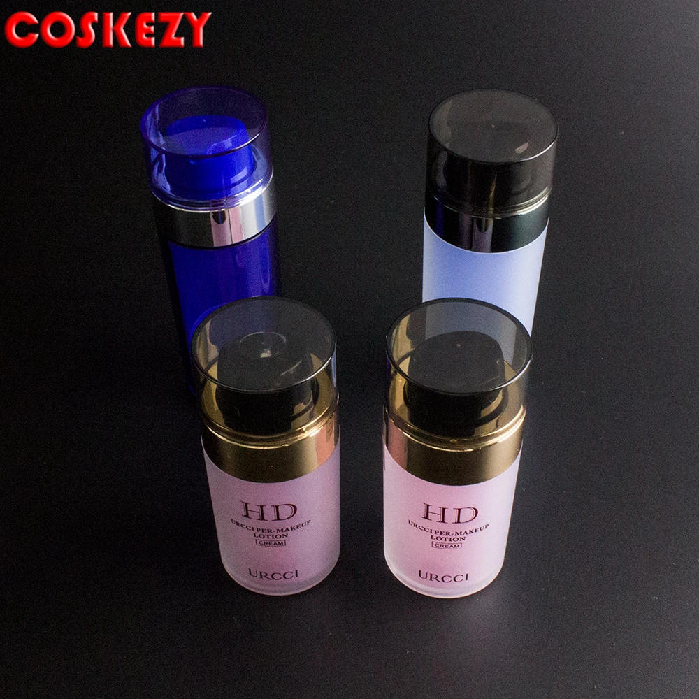 Factory Price Serum Airless Pump Frosted Light Blue Plastic Airless Bottle Empty Lotion Airless Dispenser 50ml