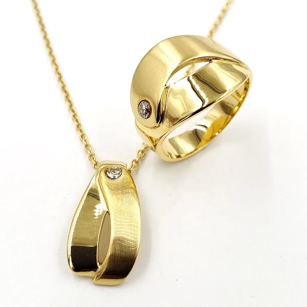 Fashion Stainless Steel Diamond Jewelry Set for Woman