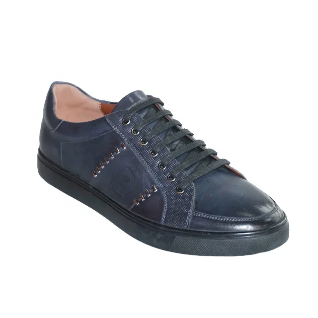 2019 синяя китайская фабрика дешевых крепежных элементов, кружевная натуральная кожа, модная повседневная холщовая Мужская Спортивная обувь