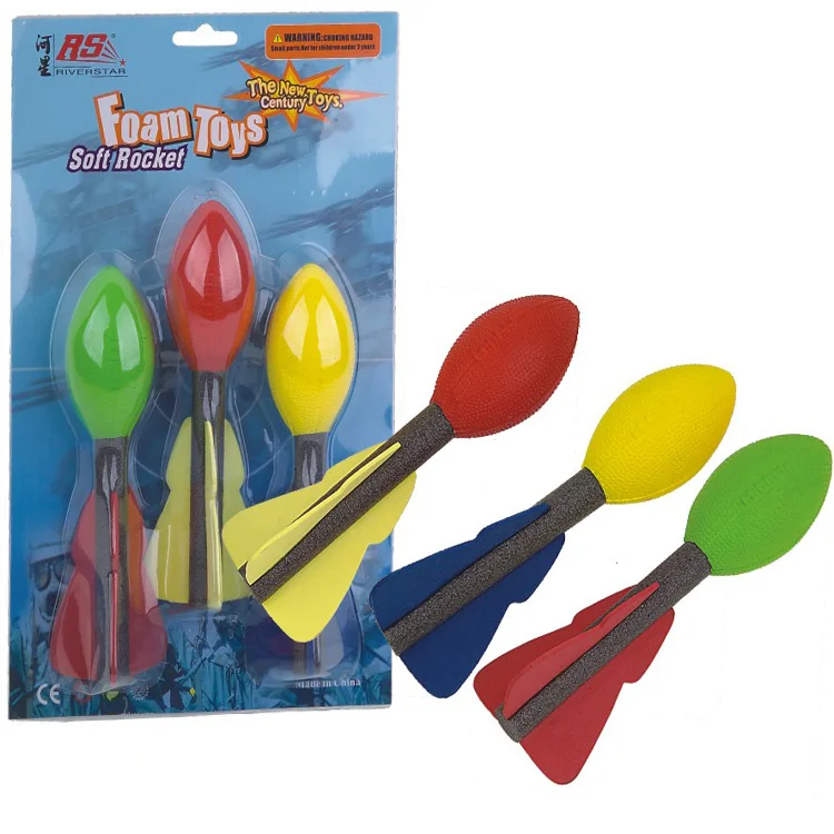 PU Bazooka Rocket Launcher Outdoor Sport Foam Rocket Finger Throwing Football Toy Game Parent-Child Whistling Ball Flying Rocket