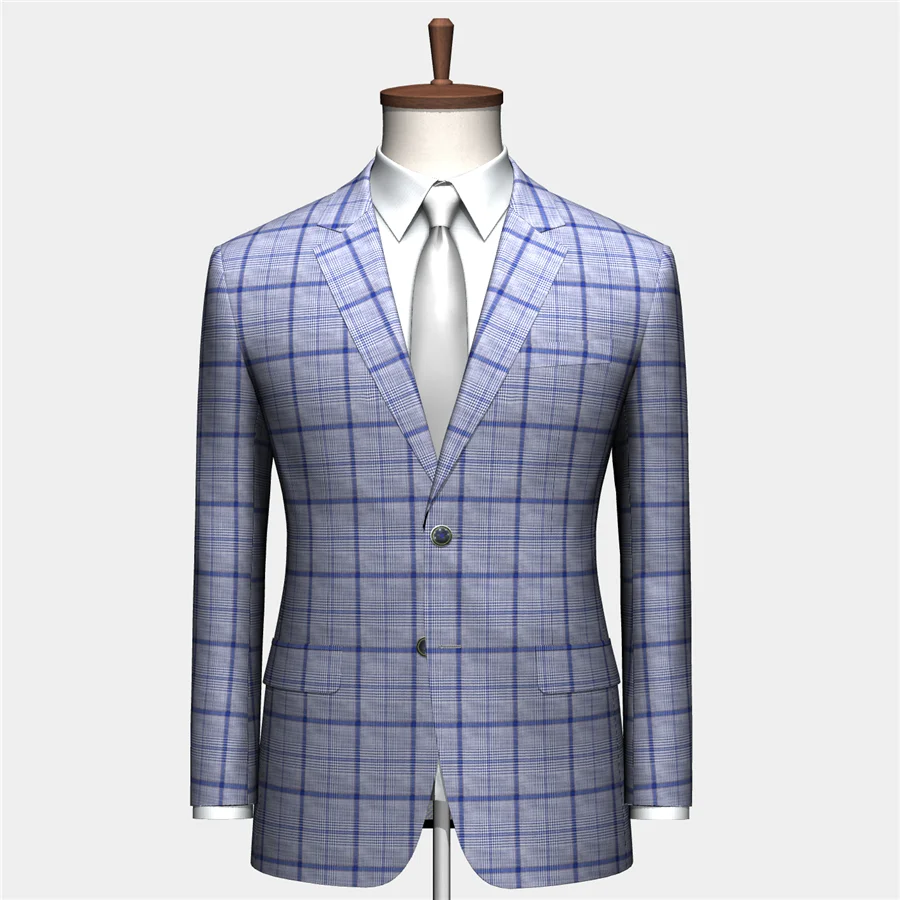 Новый полиэстер, вискоза, спандекс, смесь материала, проверка дизайна, подходит для мужского костюма, блейзера, брюк, одежды, Тканое полотно