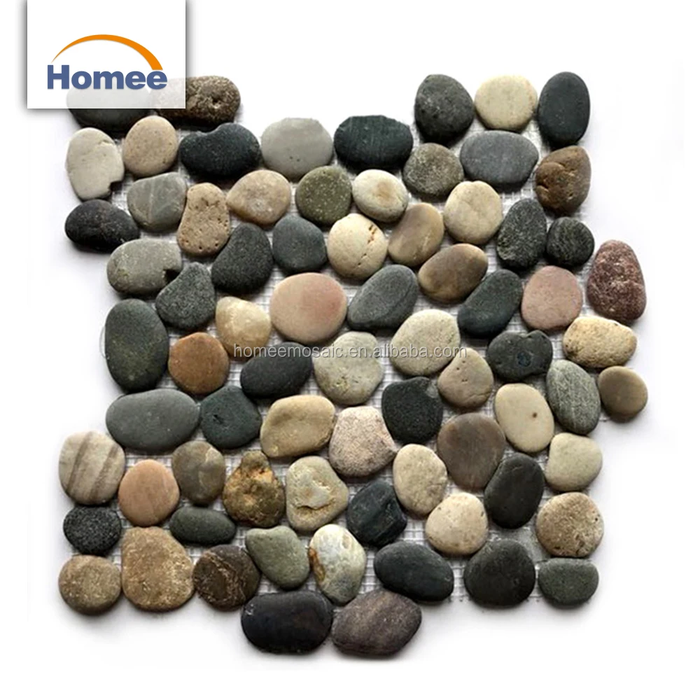 River Cheap Pebble Stone Tiles Chips Wash Price Brown Unpolished Pebble Stones Wall Finishes Kitchen Tile From Guangzhou