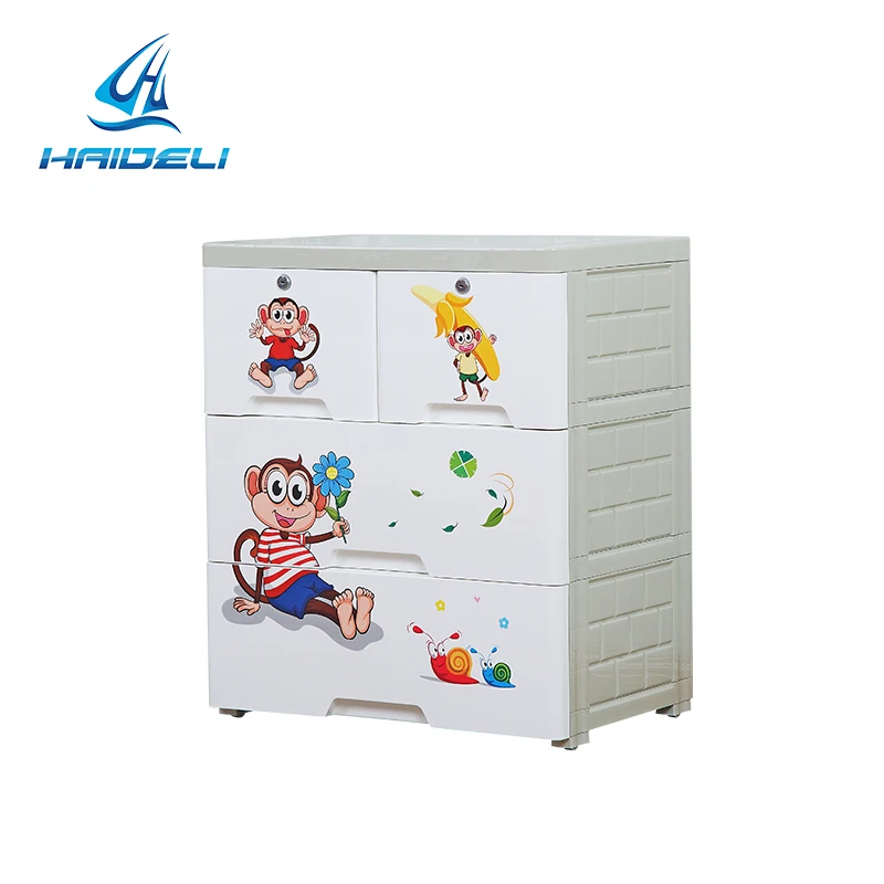 Simple classic design baby cabinet plastic 3 drawer chest