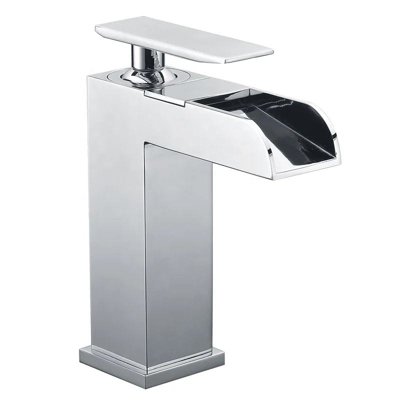 Латунный смеситель HIMARK с основным корпусом и одной ручкой, хромированный квадратный смеситель для раковины в ванной комнате с одним отверстием