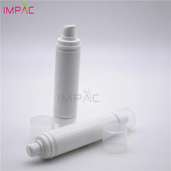 travel pocket airless white cylinder dual chamber dispenser bottle for skin care gel