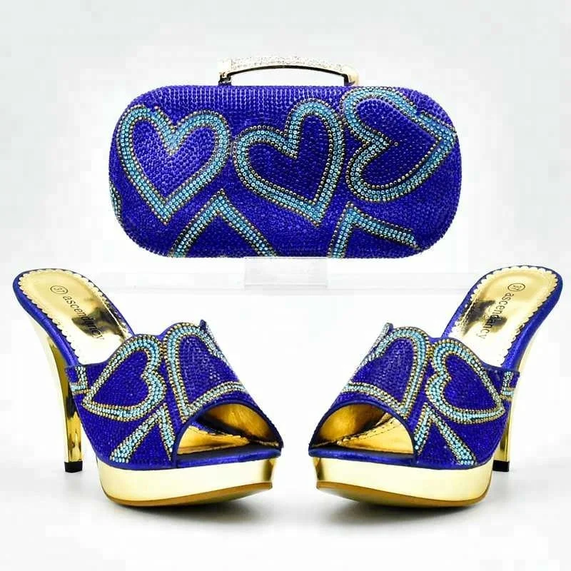 XB6026 Wholesale italian women shoes and bag set for party and wedding