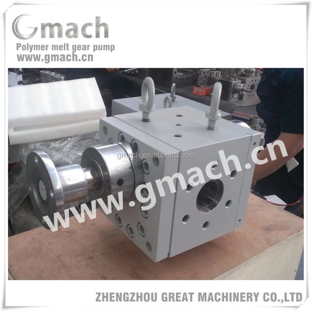 Polymer melt gear pump for plastic sheet extruder