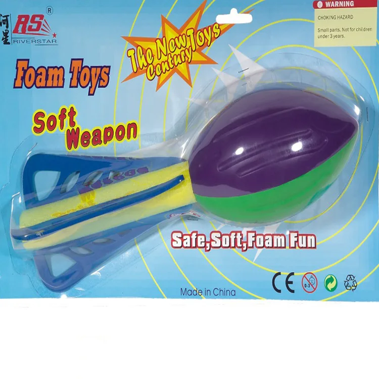 PU Bazooka Rocket Launcher Outdoor Sport Foam Rocket Finger Throwing Football Toy Game Parent-Child Whistling Ball Flying Rocket