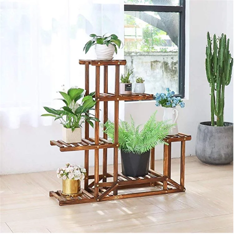 
High quality indoor wooden plant stand display flower pot shelf 
