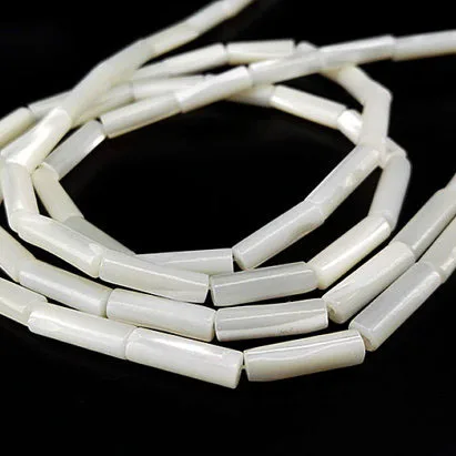 SP4046 White Mother of Pearl Tube beads,MOP shell column cylinder beads