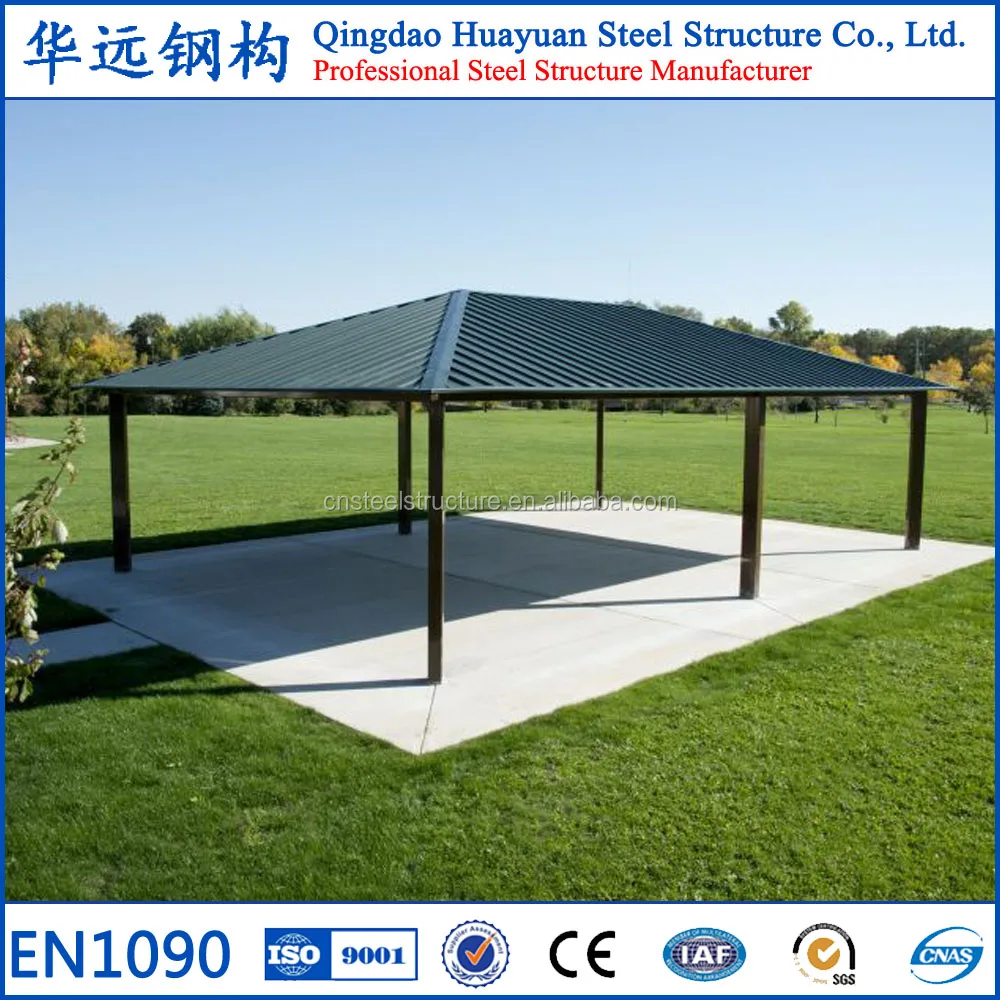 Low cost prefabricated steel roof shelter structures for car parking
