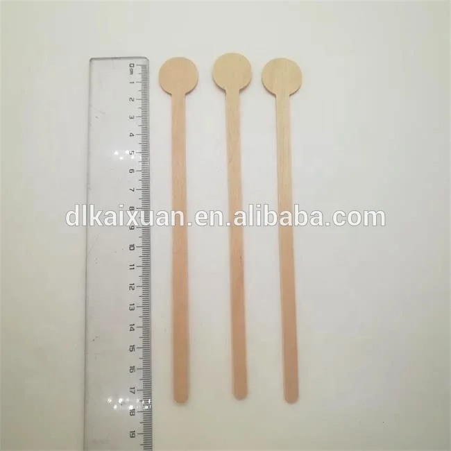 Disposable Biodegradable Wooden Round Paddle Coffee Stirrer  wooden coffee stick
