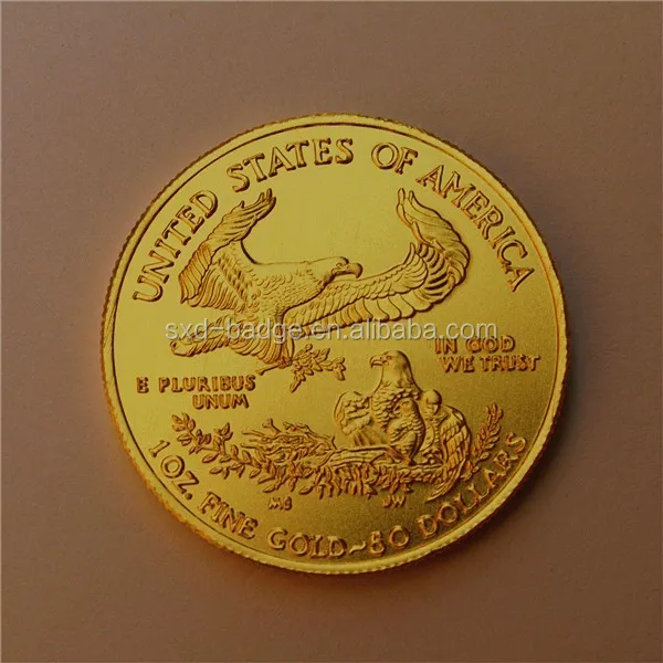 
1 oz 22k American gold eagle coin,replica tungsten gold coin from China 