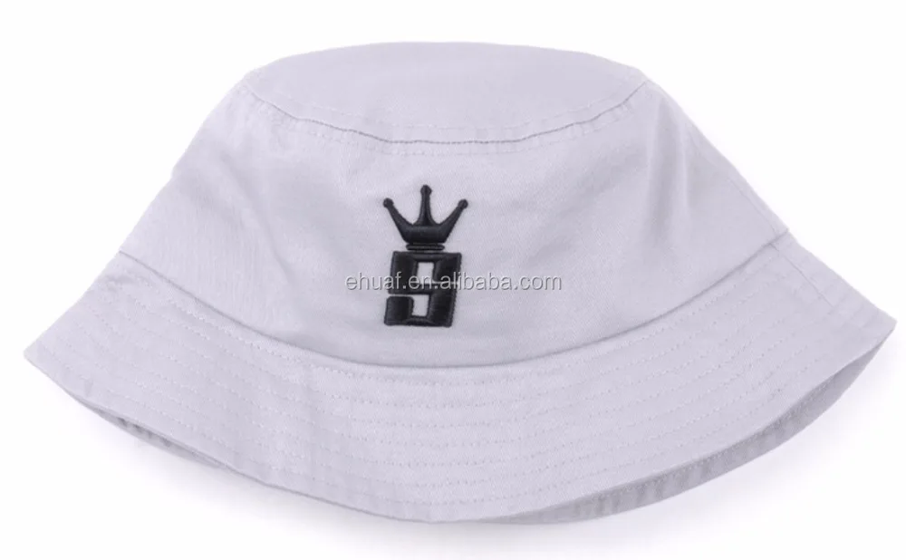 Cotton chino twill customize white 3D embroidery bucket hat