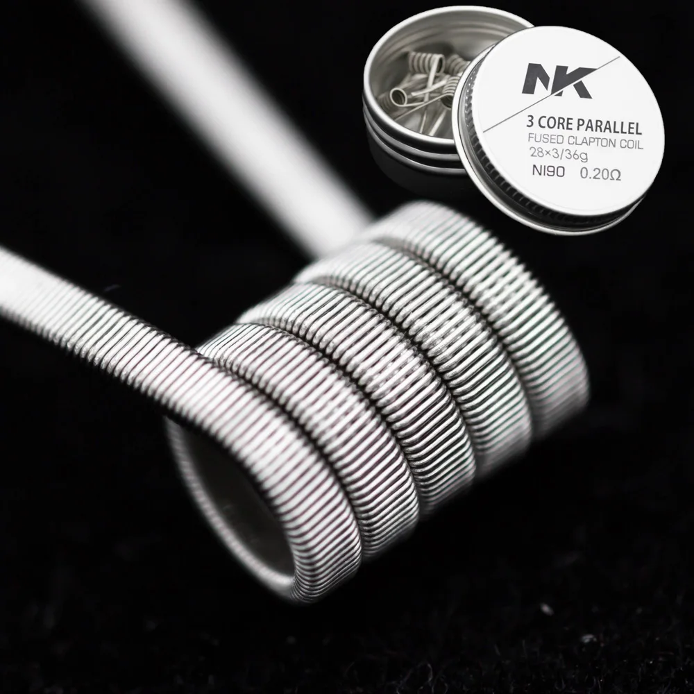 NK nichrome 90 resistance wire electric coil wire 28GA triple fused clapton pre made coil for vape mod
