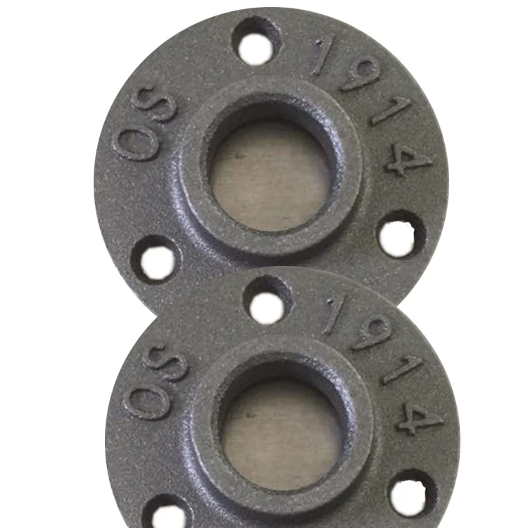 1 INCH black malleable iron pipe fitting threaded floor flange with 4 holes