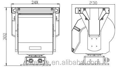 Top quality CCTV camera pan tilt unit motor load weight 30kg Vehicle-mounted Heavy duty pan tilt PT3051