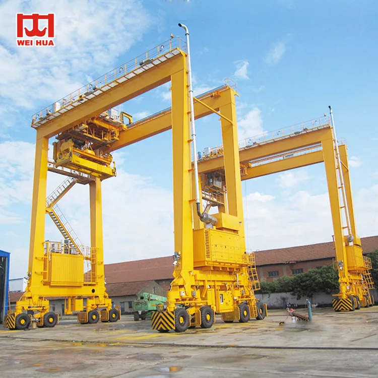Портовый контейнерный подъемный 30 тонн 40 50 60 RTG кран с резиновым шинами Портальный Кран